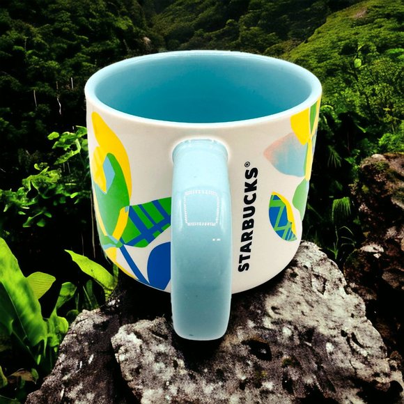 Starbucks Yellow Green Floral Spring2023 - Baby Blue Interior 14 Fl/Oz - Picture 2 of 6